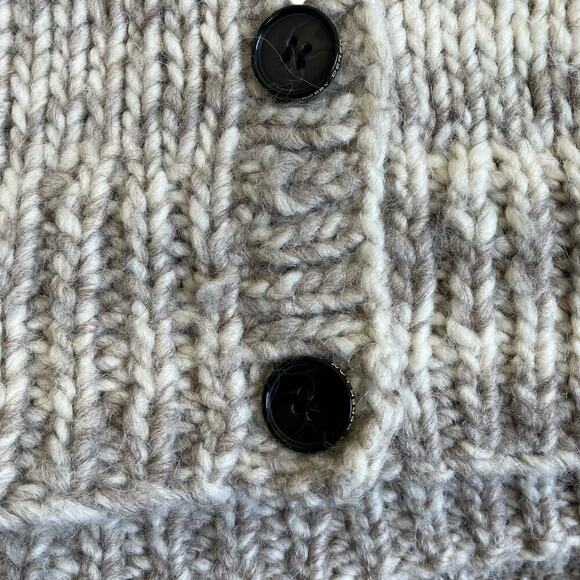 Derek Lam 10 Crosby Sz M Wool Alpaca Blend Chunky Knit Oversized Cardigan Cream - Picture 10 of 16